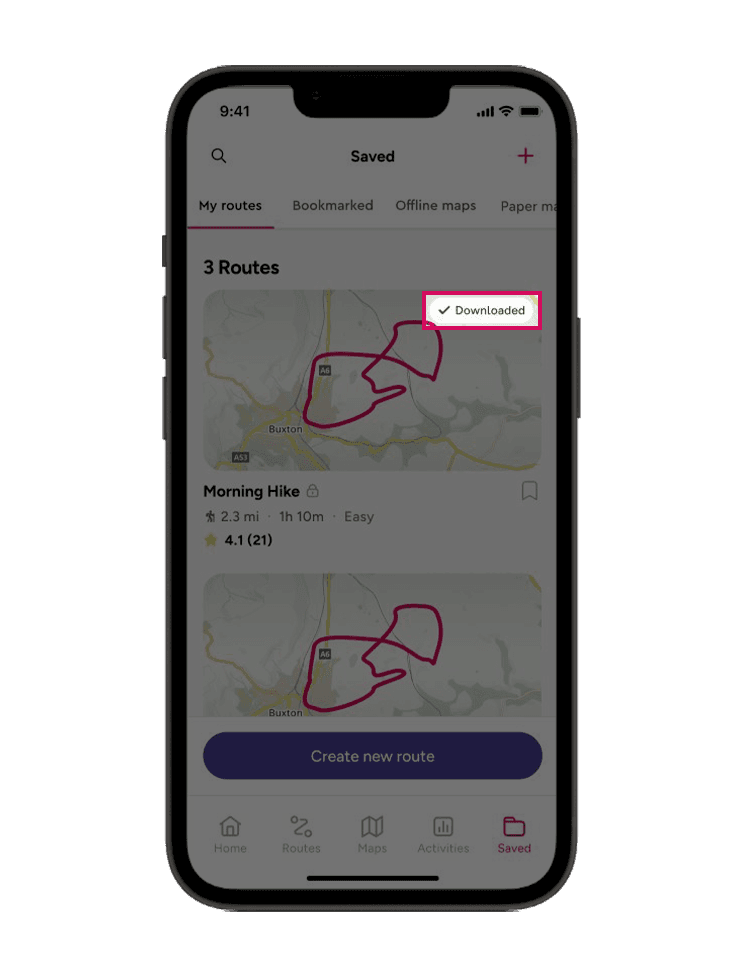 Downloaded Route