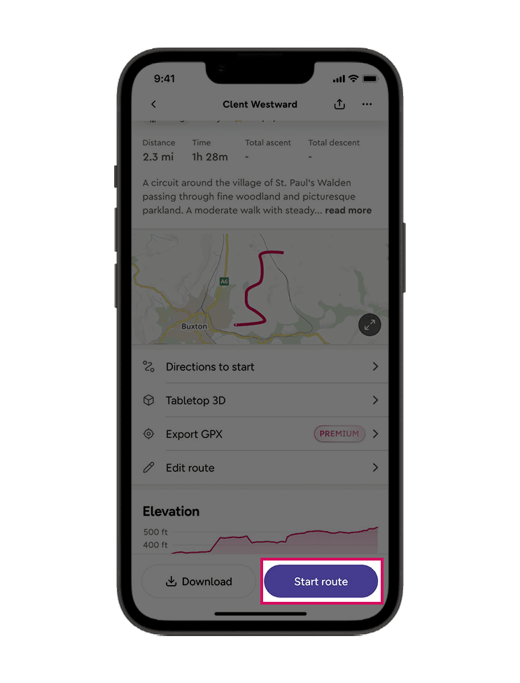 Start route