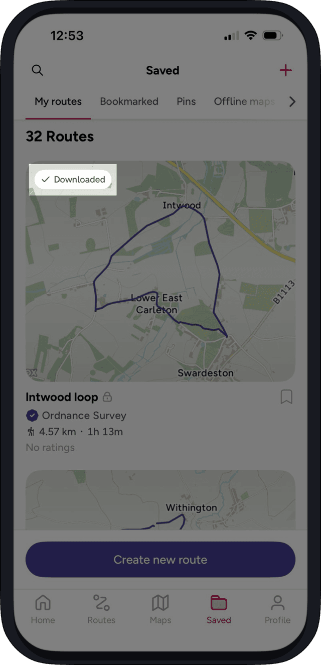 Downloaded Route