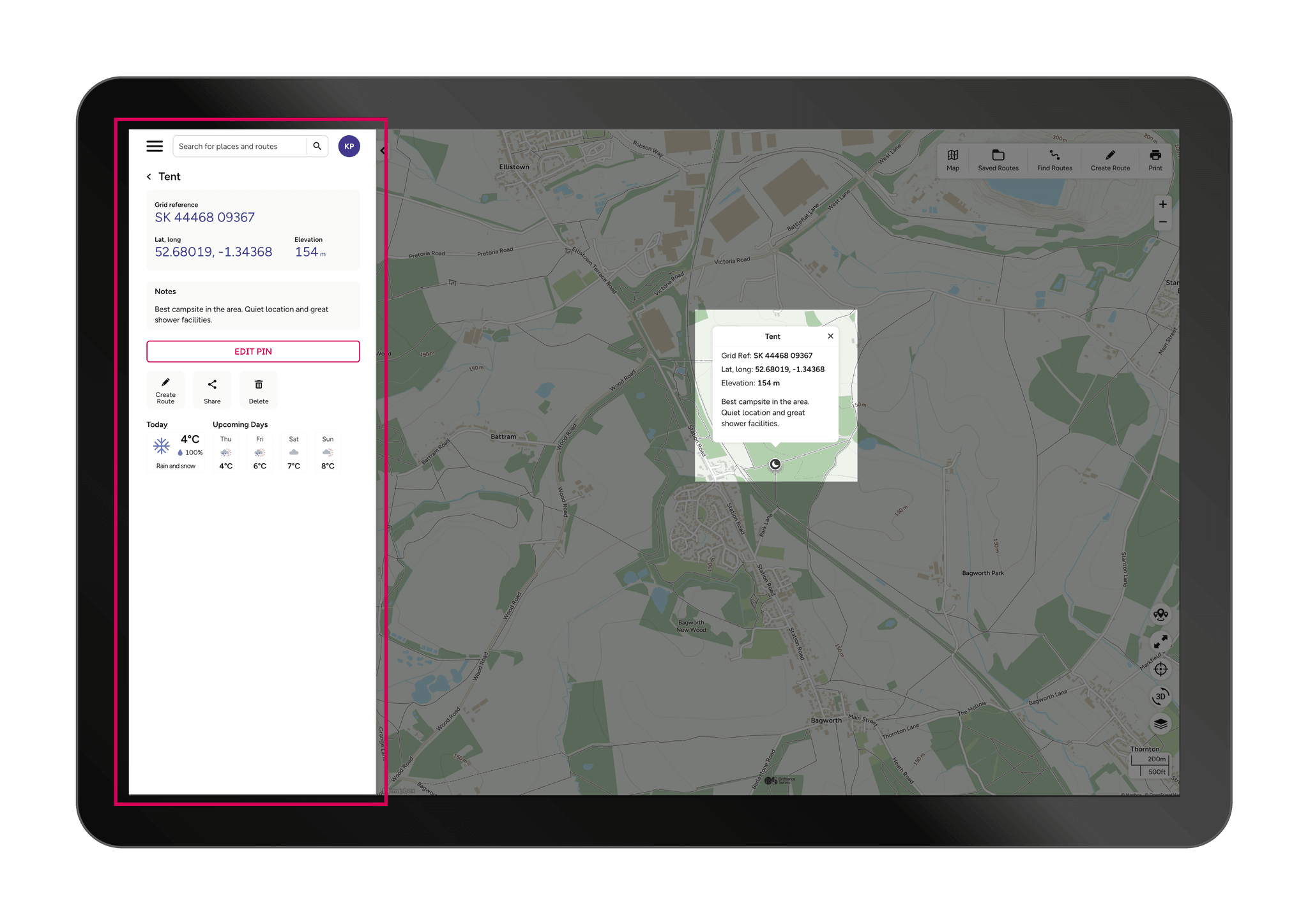 Using Pins | Mark & Save Locations in OS Maps