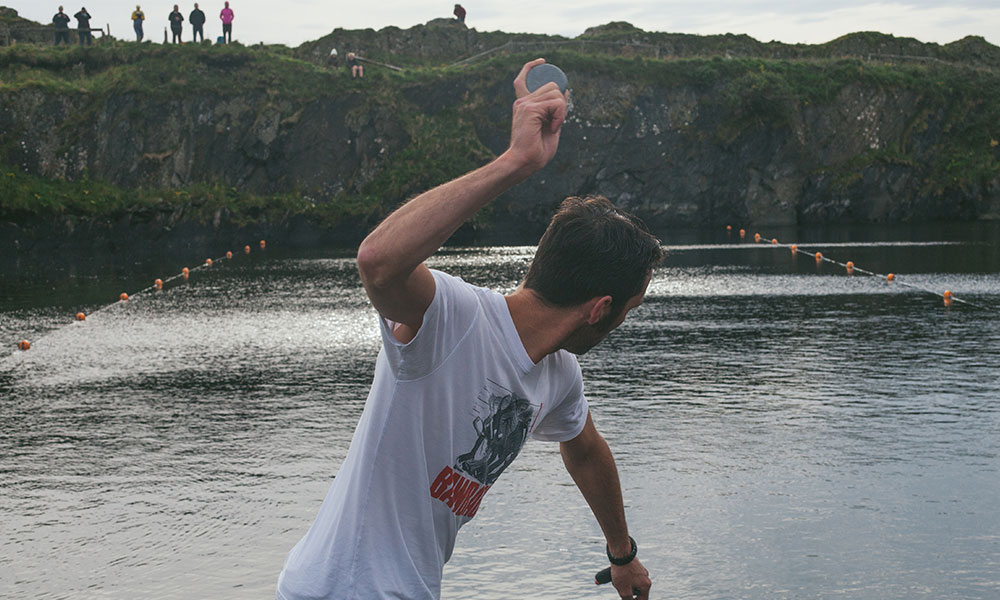 Stone skimming championships Easdale Island