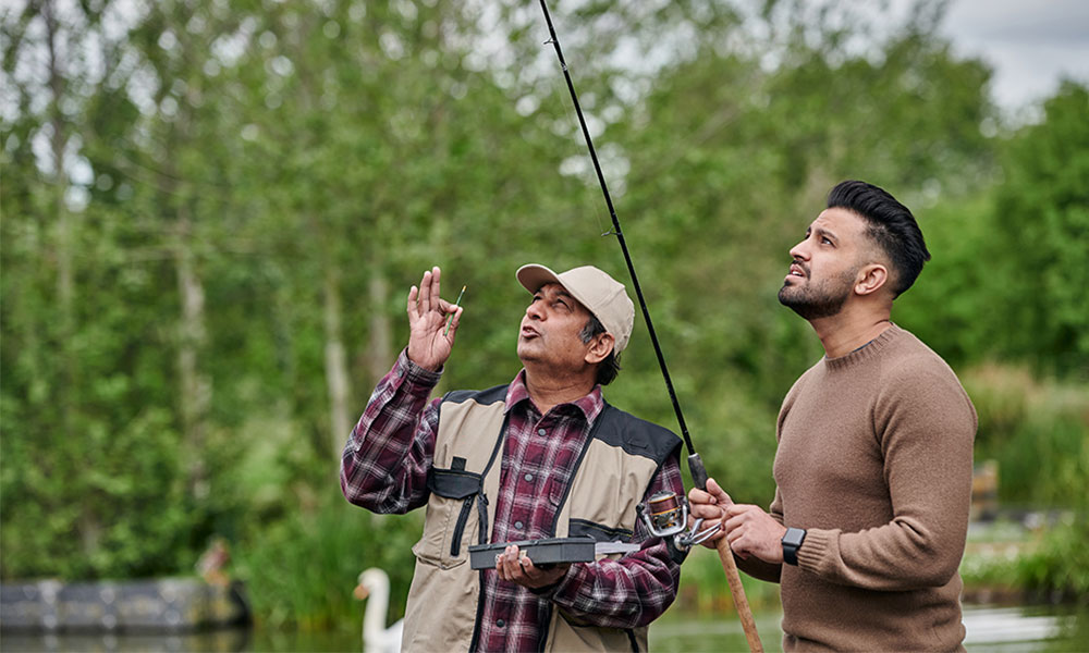 Father and son fishing