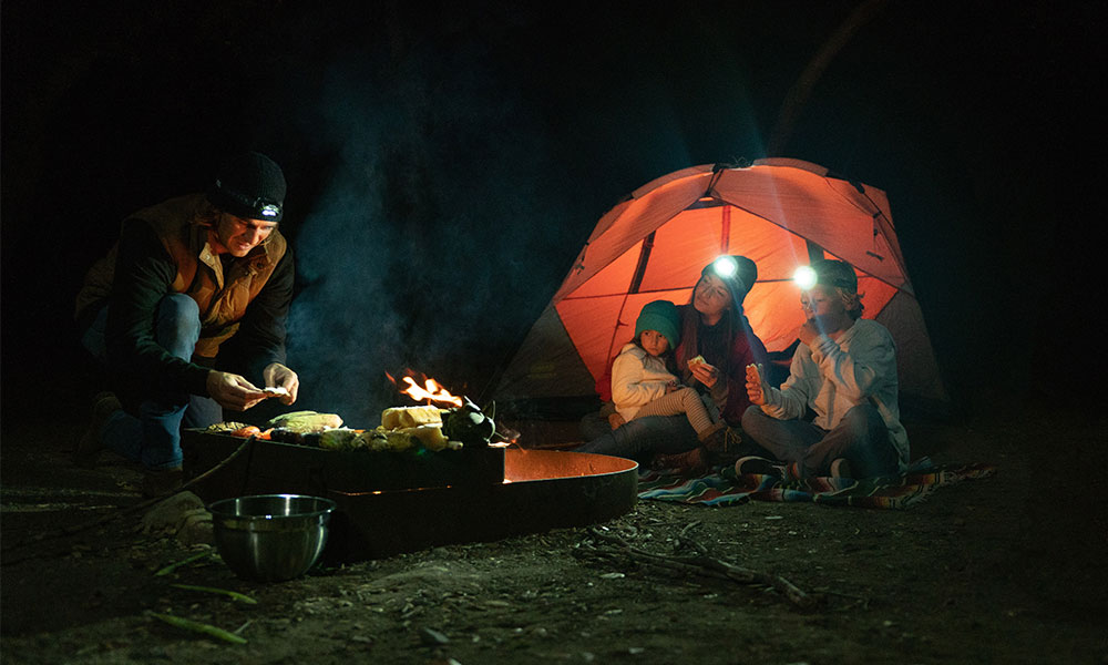 family camping head torches
