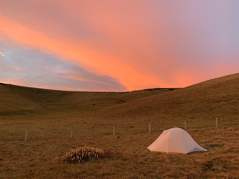 sunset wild camping