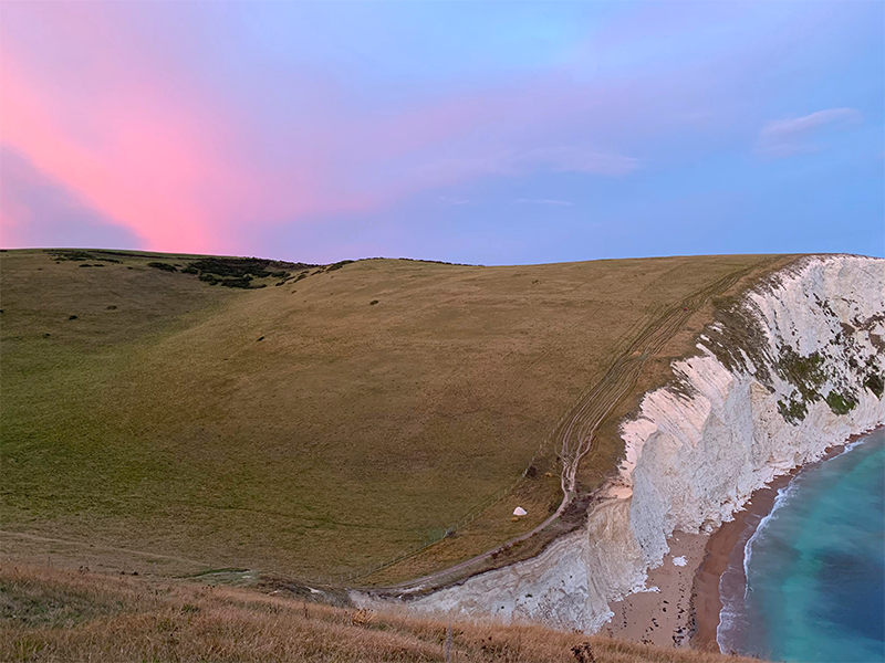sunset jurassic coast