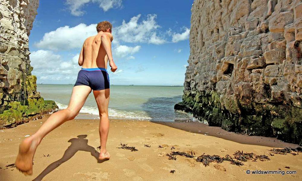 Wild swimming at Botany Bay, Broadstairs, Kent