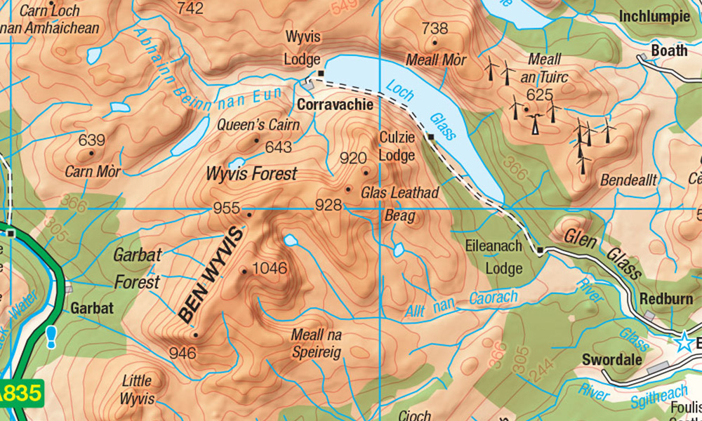 Hill shading contour lines