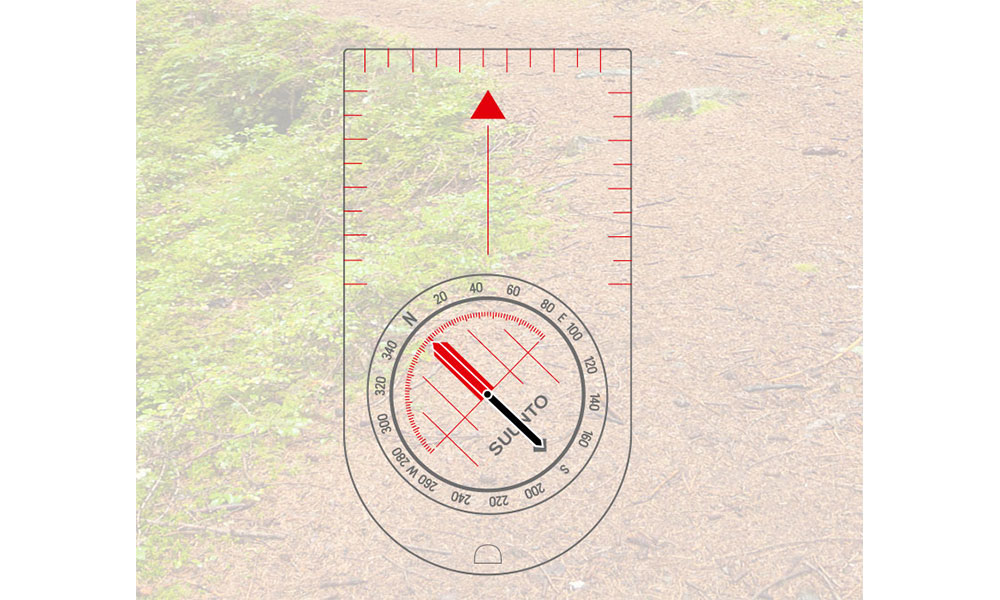 Adjust the compass guide map reading