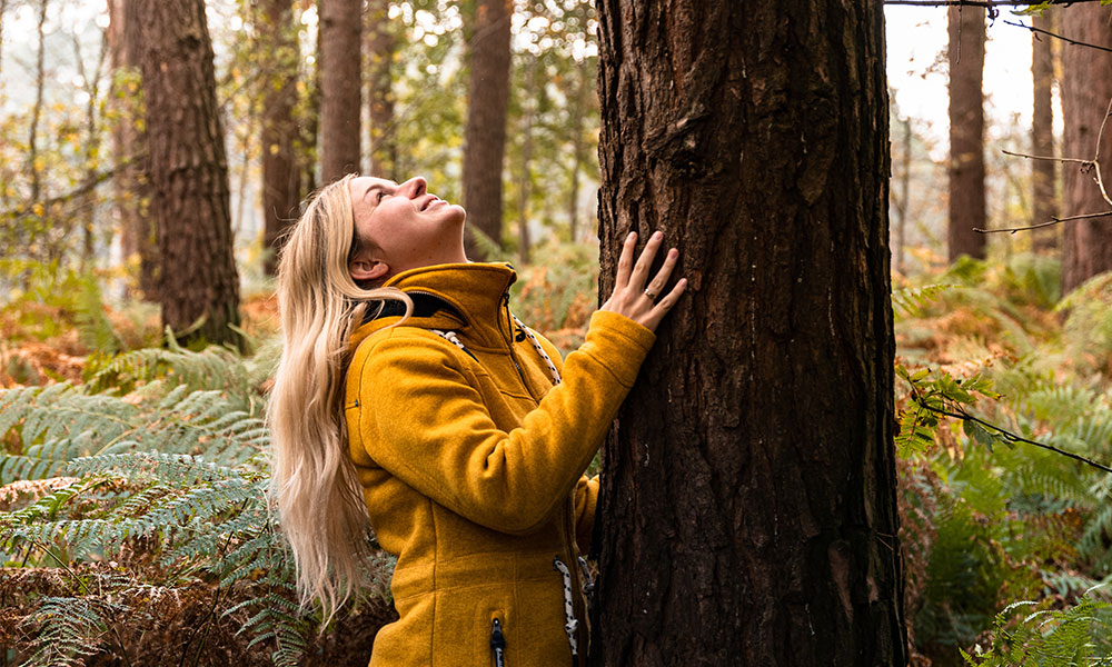 woman in forest