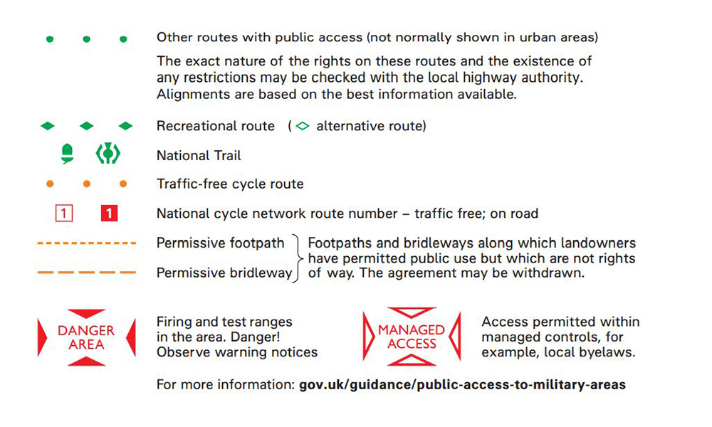 OS Map Symbols for public access
