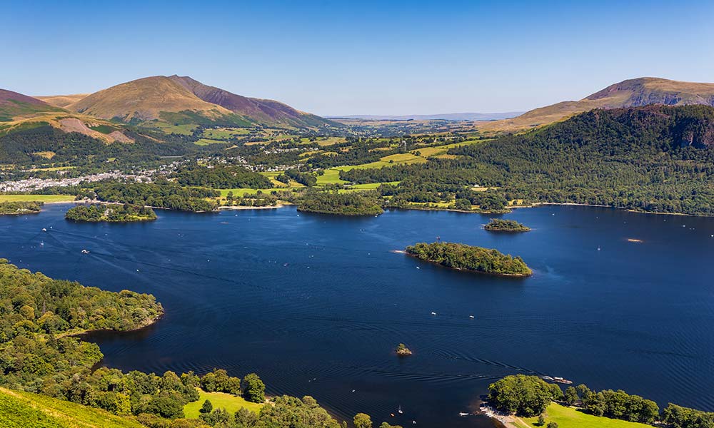 Views over Derwentwater from the path beneath Catbells&nbsp;