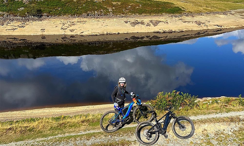 E-biking at Garreg Ddu Reservoir&nbsp;