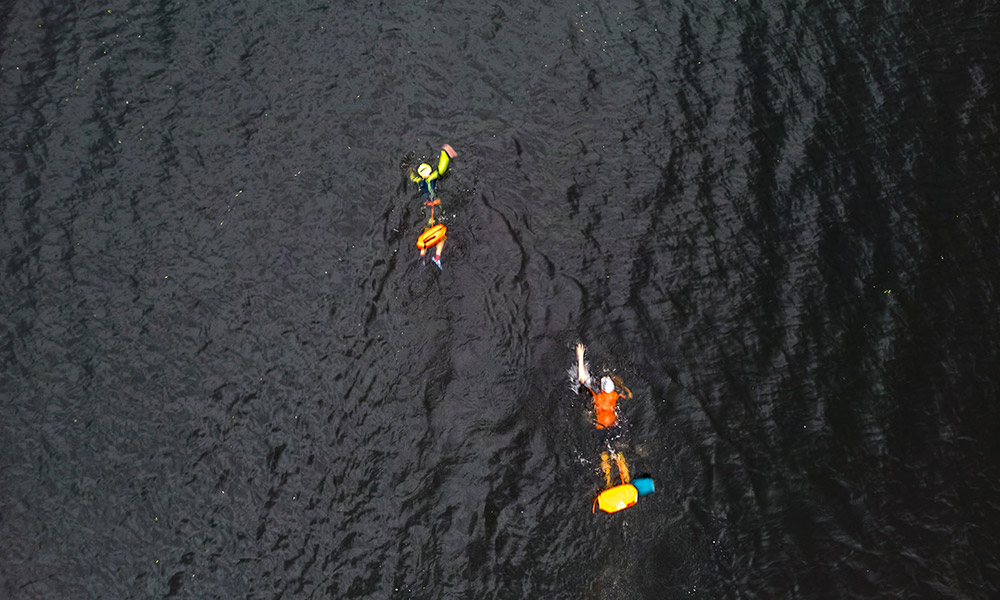 Swimming across Bassenthwaite&nbsp;