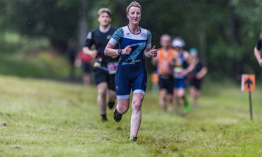 Sam running in the Cross Tri&nbsp;