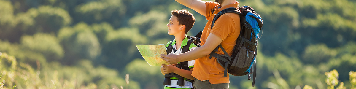 father and son map reading&nbsp;