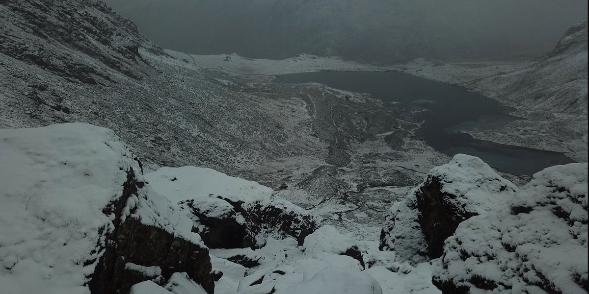 View looking down Ogwen Valley