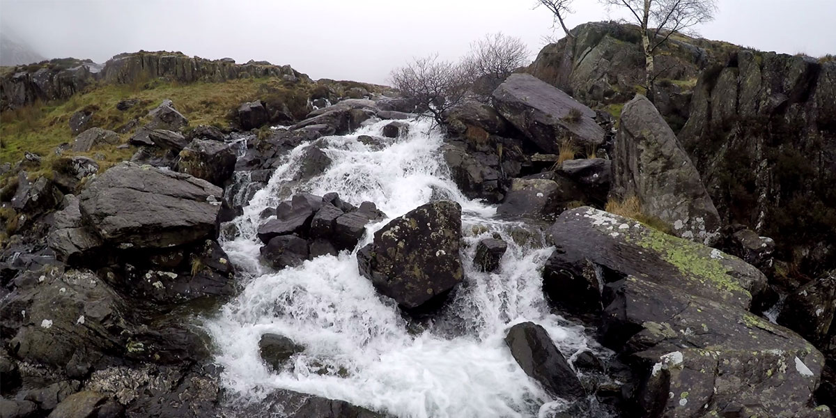 Waterfall at the start of the route