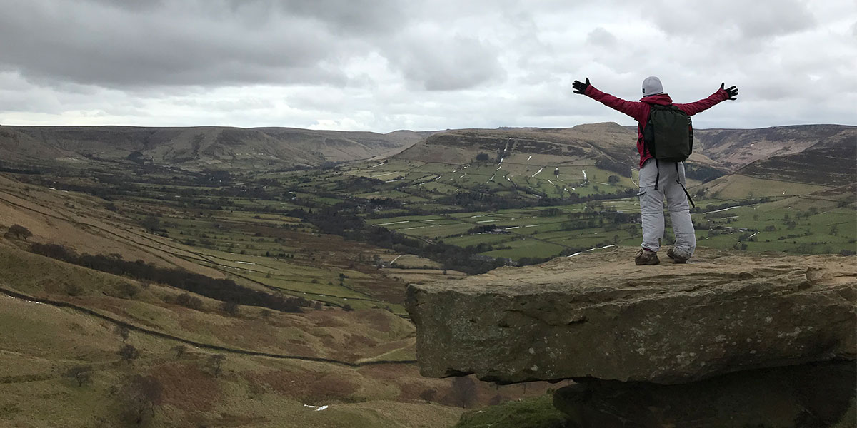 Views at summit across Mam Tor