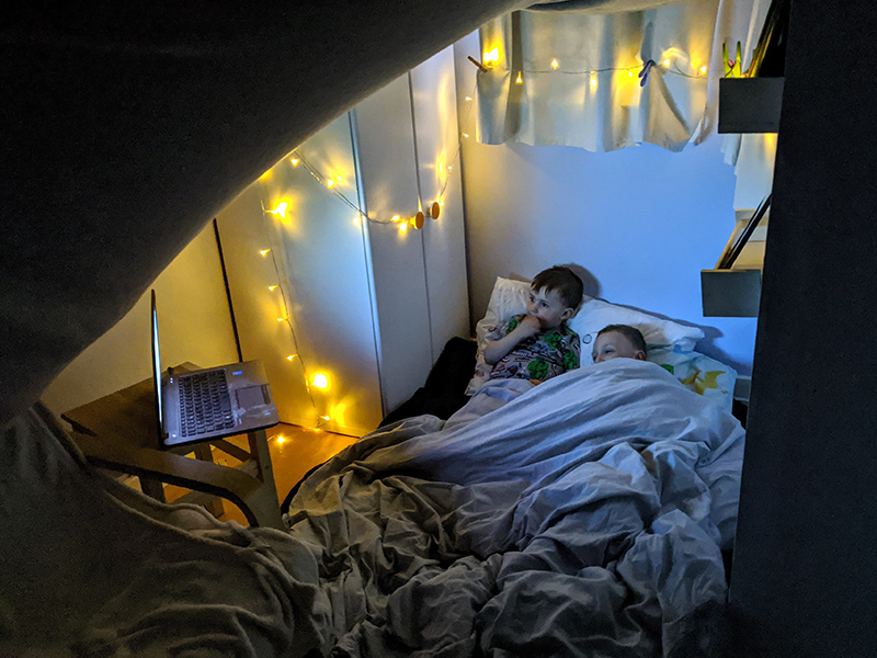 Kids in their den