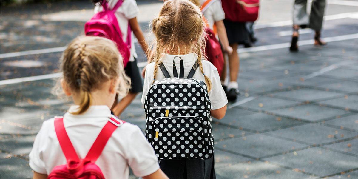 Kids walking to school