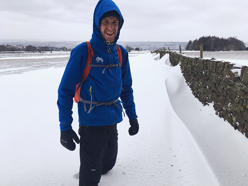 Rory knee-deep in snow