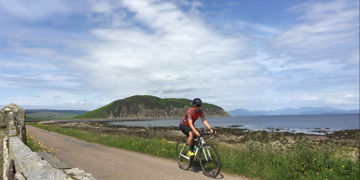 Riding along the seafront