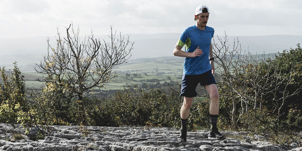 Rory running over limestone