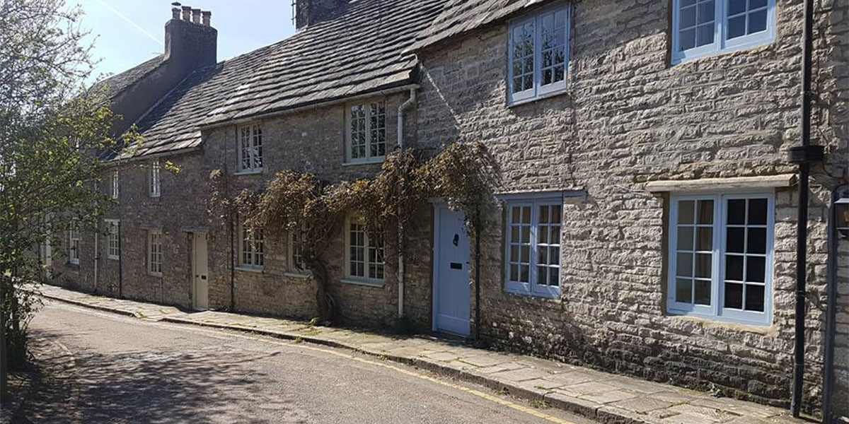 Pretty stone houses in Worth Matravers