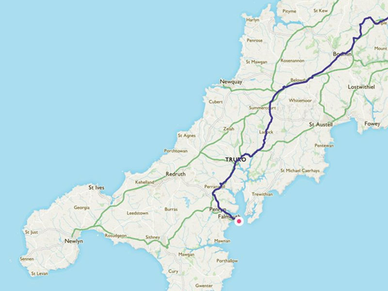 Map: 1st section of the route