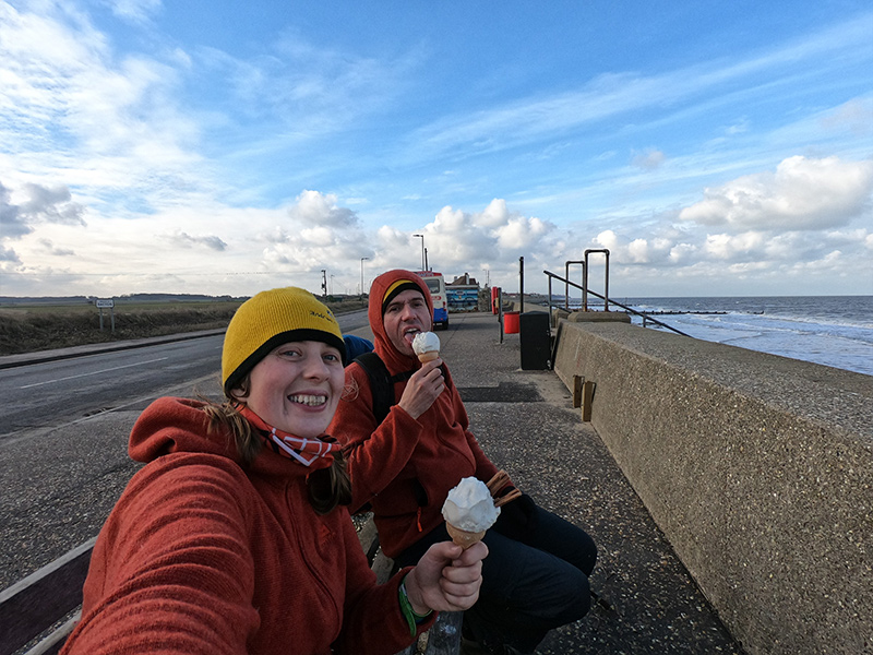 Enjoying icecreams at Walcott