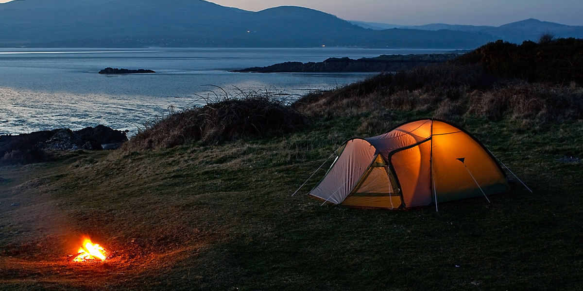Camping at night
