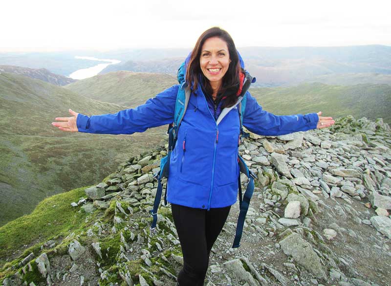 Julia Bradbury on top of Helvellyn © ITV