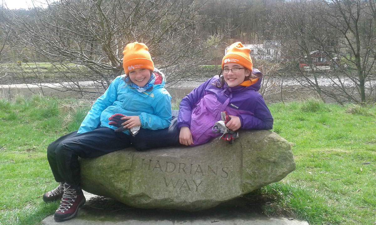 A Hadrian's Wall Path trail marker