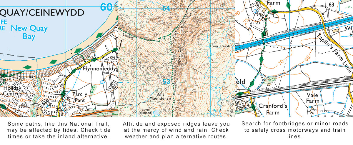 Some features to look out for in OS Maps