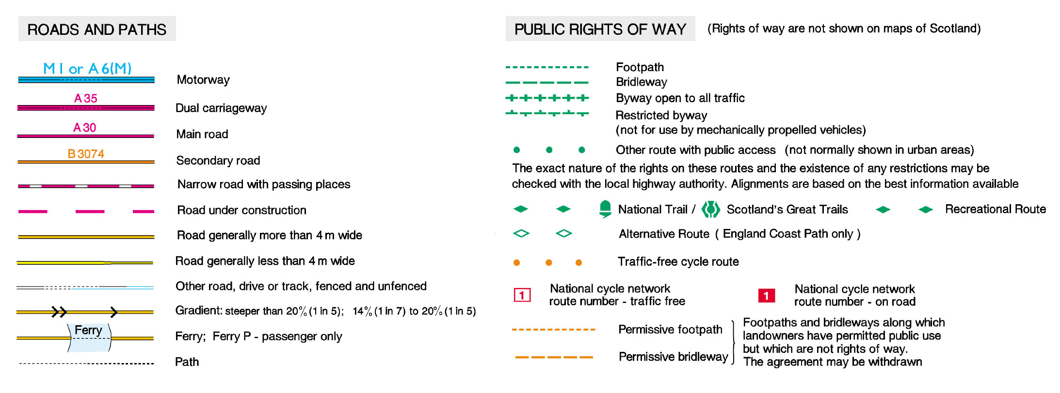 Roads and paths plus public rights of way in OS Maps&nbsp;