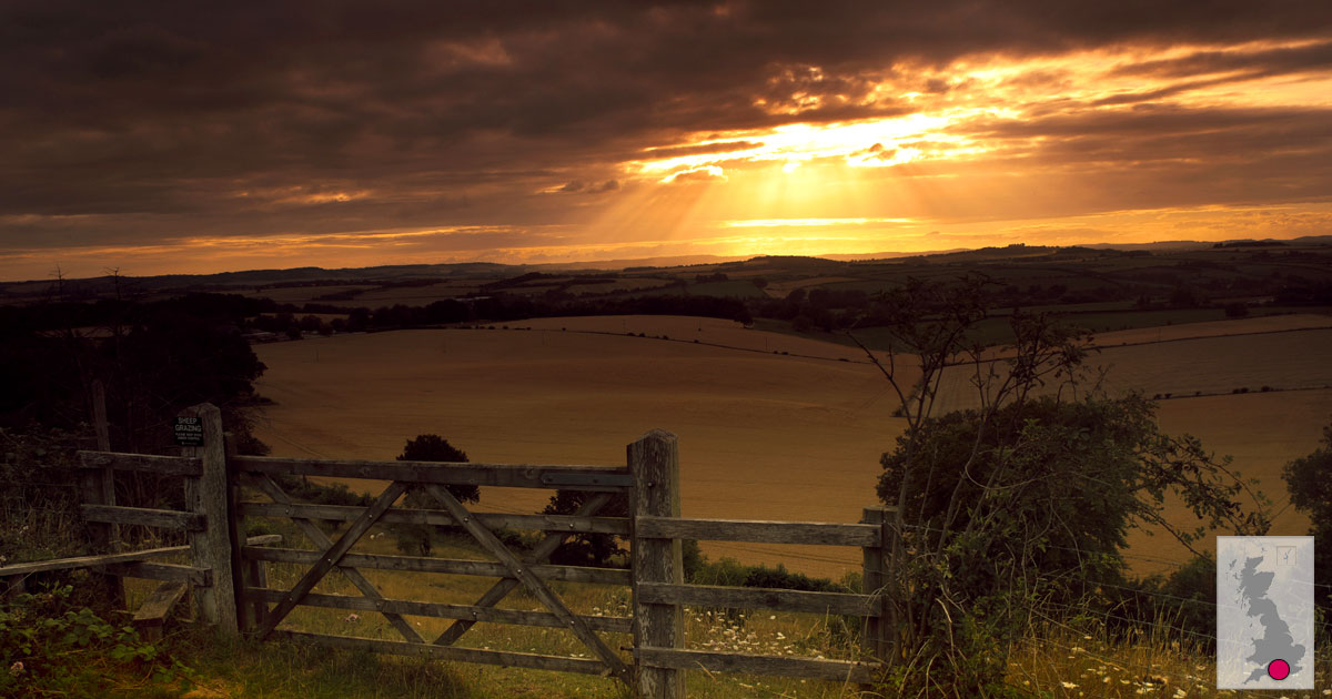 Sunset over Stockbridge Down by Mark Godfrey